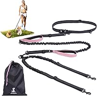 Vista 24 de SparklyPets - Correa doble para perros con manos libres – Correa doble para razas medianas y grandes – Correa para 2 perros con asas acolchadas