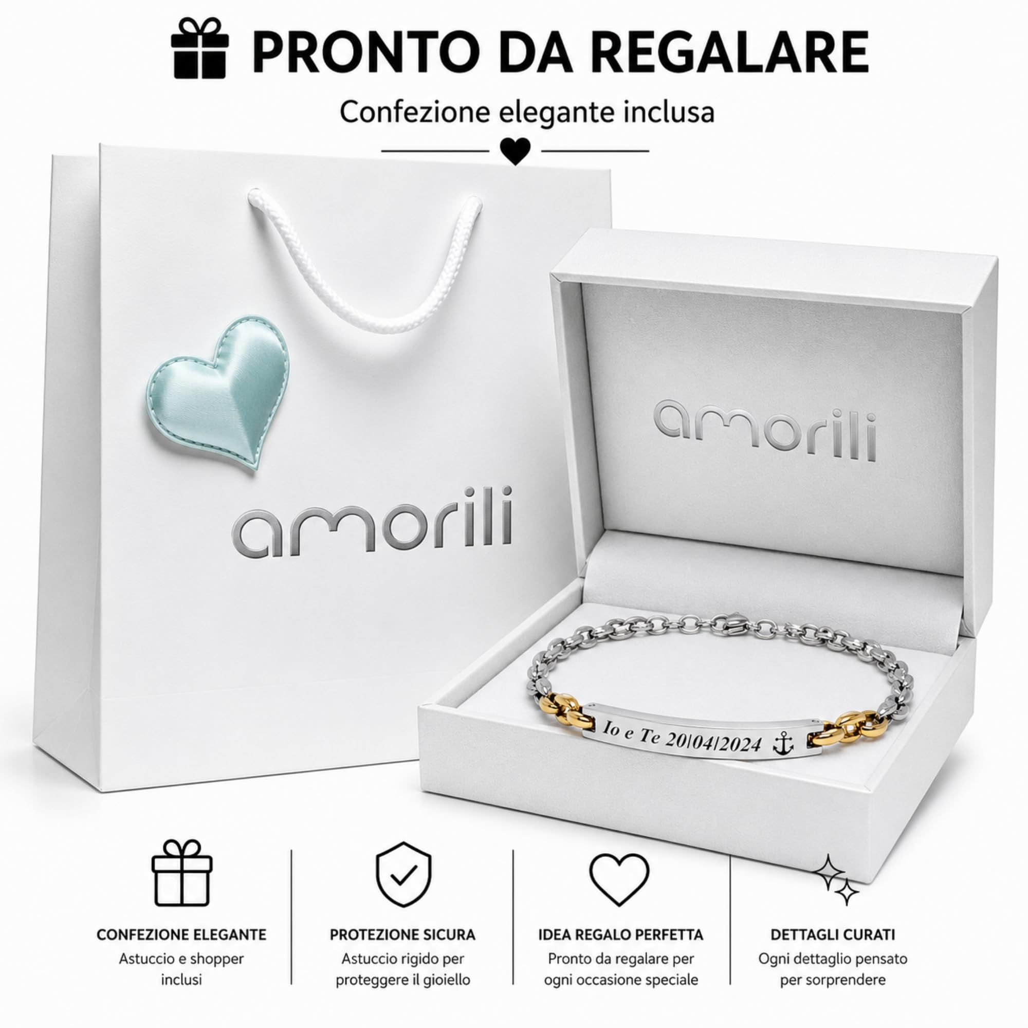 Bracciale Uomo Personalizzato in Acciaio Inox Maglia Marina con Incisione | Braccialetto Maschile Elegante Regolabile | Gioiello Personalizzabile Idea Regalo per Lui bcc3113