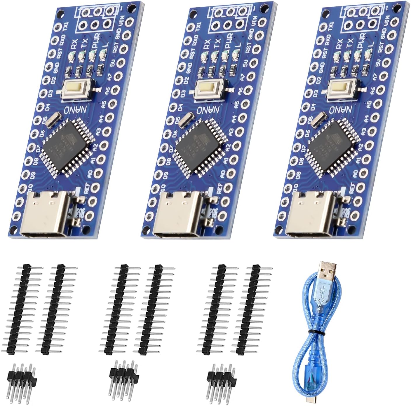 Amazon.com: AYWHP 3PCS Nano V3.0 Board With Cable, ATmega328P, CH340G ...