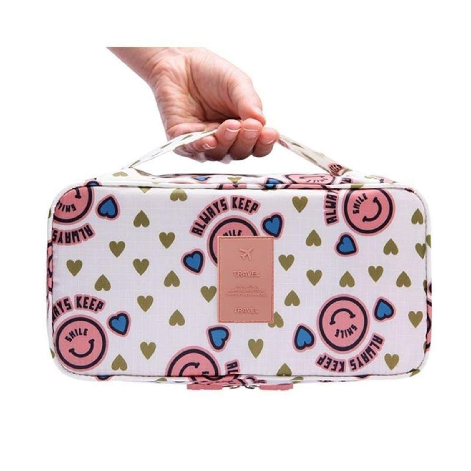Borsa per Reggiseno da Viaggio da 1 Pezzo Borsa per Organizer per Biancheria Intima Borsa per Cosmetici per Articoli da toeletta Quotidiana Borsa per Il Lavaggio-Fiori Blu Scuro