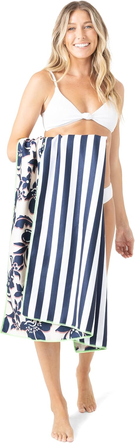 Roxy Cabana Beach Towel – Soft & Absorbent, Quick-Dry, Oversized 60" x 30" Pool & Bath Towel for Beach, Pool, and Travel, Mood Indigo, OS