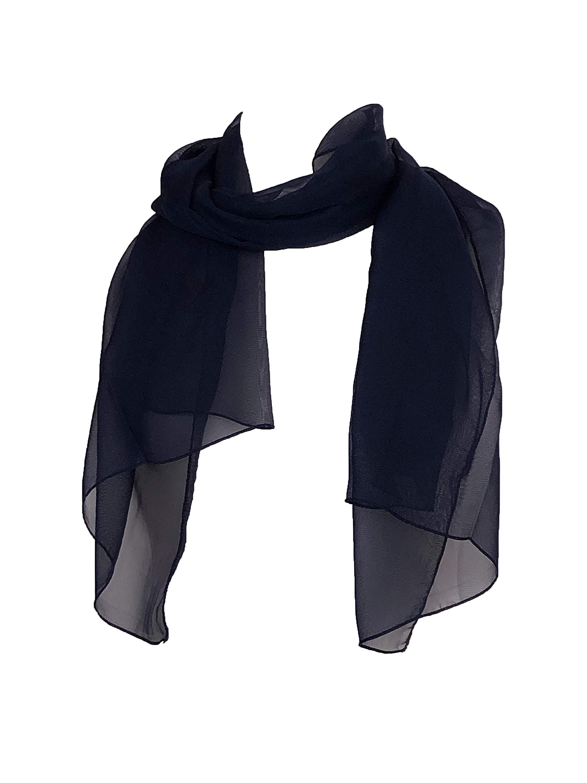 Pamper Yourself Now Plain Navy Chiffon Style Scarf Thin Pretty Scarf Great for Any Outfit Lovely Gift