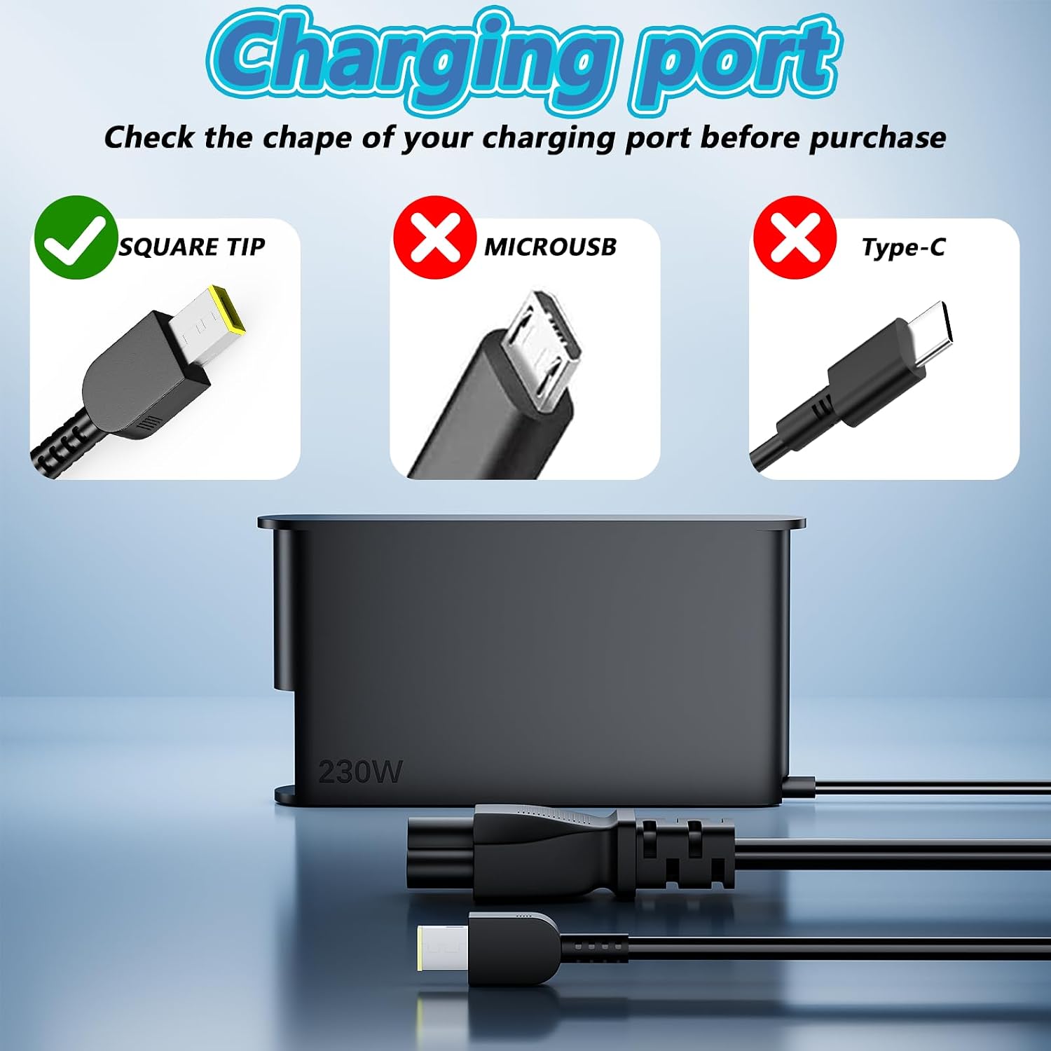 230W Laptop Charger Compatible with Lenovo Legion 5/5i/5P/Pro 5/7/S7/C7 Y520 Y540 Y545 Y7000P Y730 Y740 Y920 ThinkPad P70 P71 P72 P73 P52 P53 P15 P16 Power Adapter AC Supply Cord