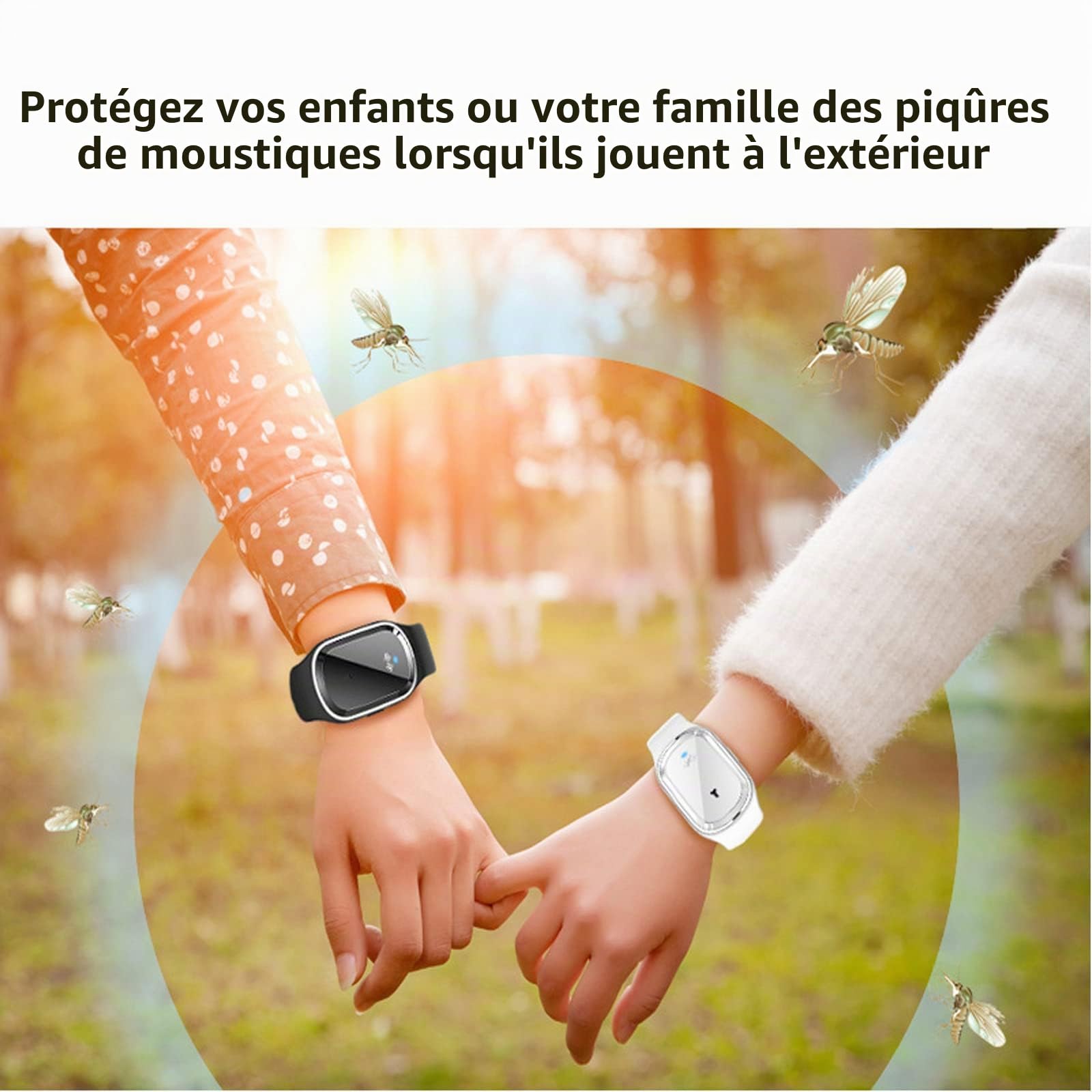 Mosquito Pro,Anti Moustique,Bracelet Anti Moustique,Bracelet Répulsif Anti-moustiques Ultrasonique,Montre Bracelet Electronique Anti Moustique,Pour Intérieur Et Extérieur,Rose