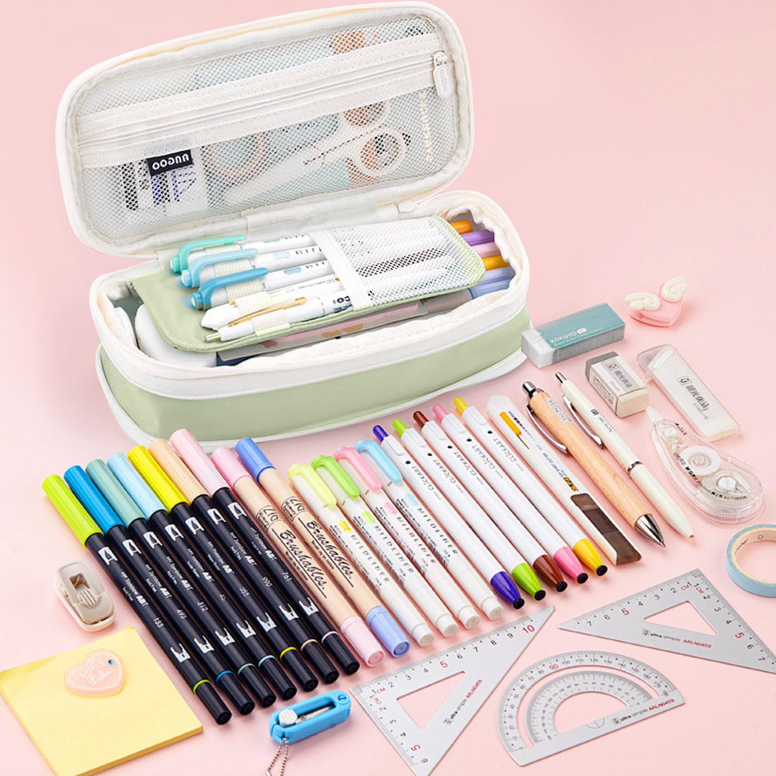 LISEVO Süßes Boba-Federmäppchen Für Mädchen – 9-in-1 Set Mit Zubehör