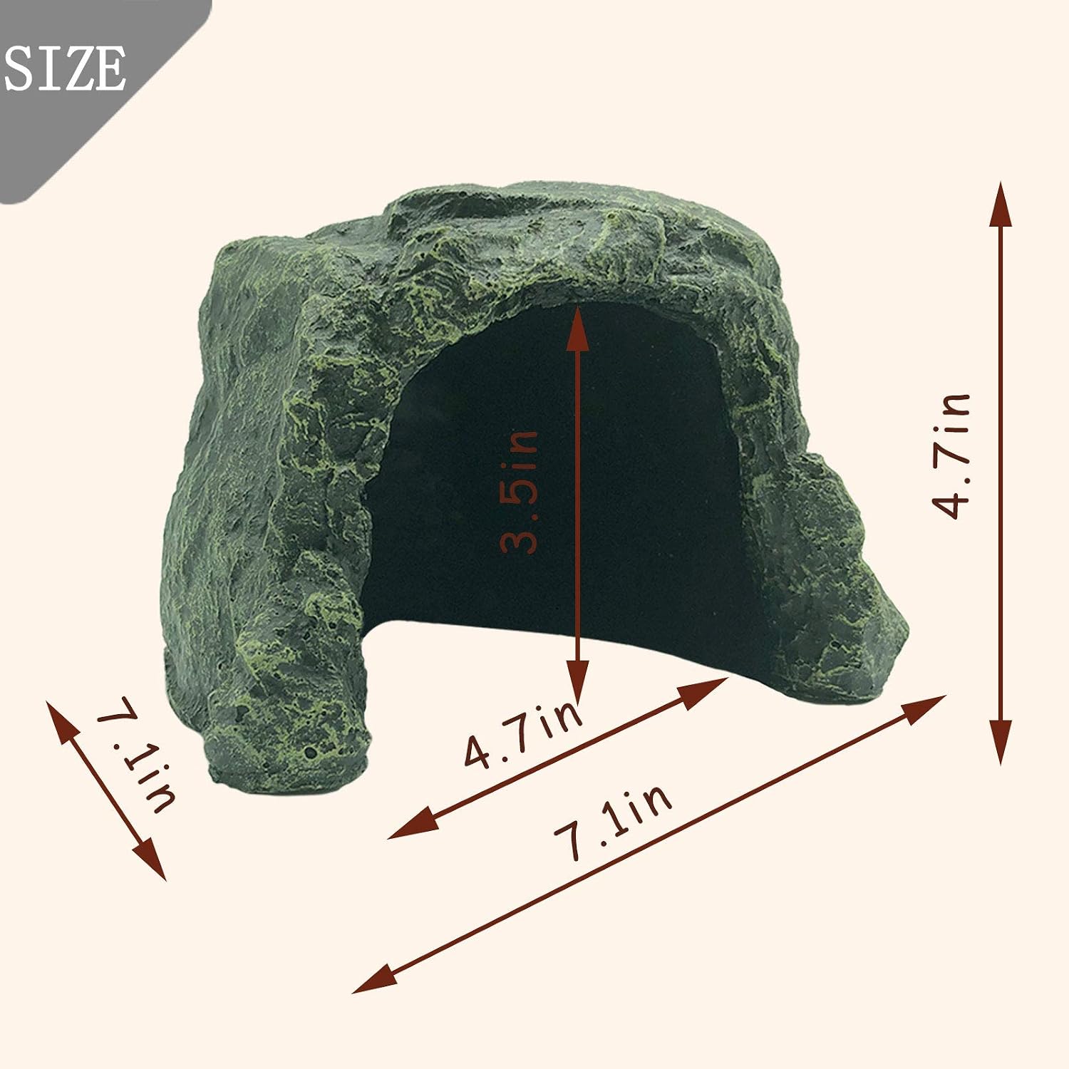 Tfwadmx Reptile Hideout, Tortoise Hide Cave, Turtle Hideout with Bendable Vines Leaves, Resin Rock Cave Habitat Hidden for Turtles Tortoise Bearded Dragons Lizards Geckos Snakes