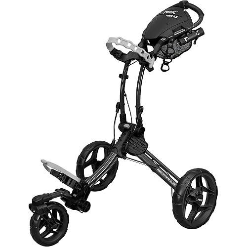 Clicgear Rovic Model RV1S 2.0 Golf Push Cart with 360 Degree Swivel Front Wheel, Foldable 3-Wheel Walking Golf Cart