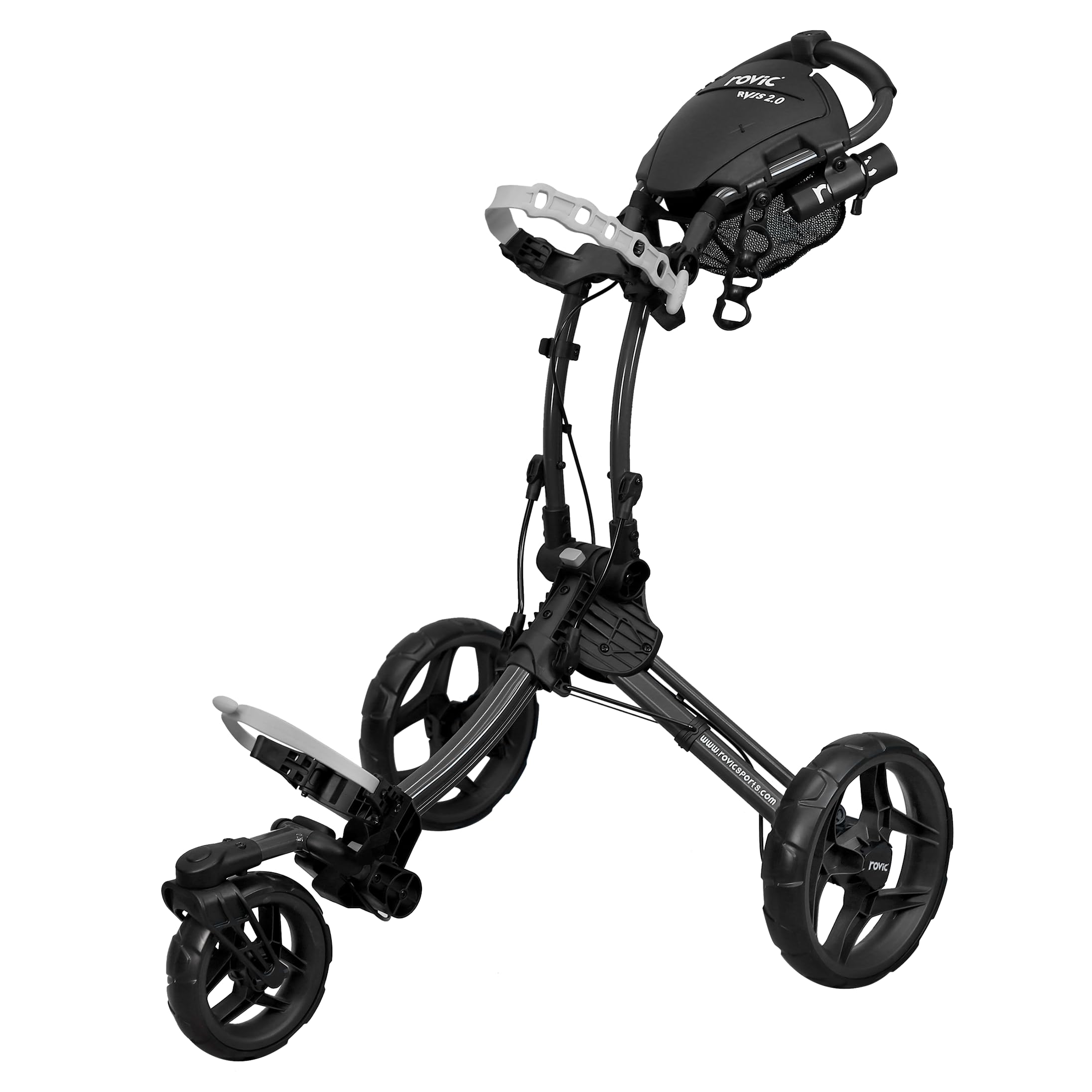 Clicgear Rovic Model RV1S 2.0 Golf Push Cart with 360 Degree Swivel Front Wheel, Foldable 3-Wheel Walking Golf Cart