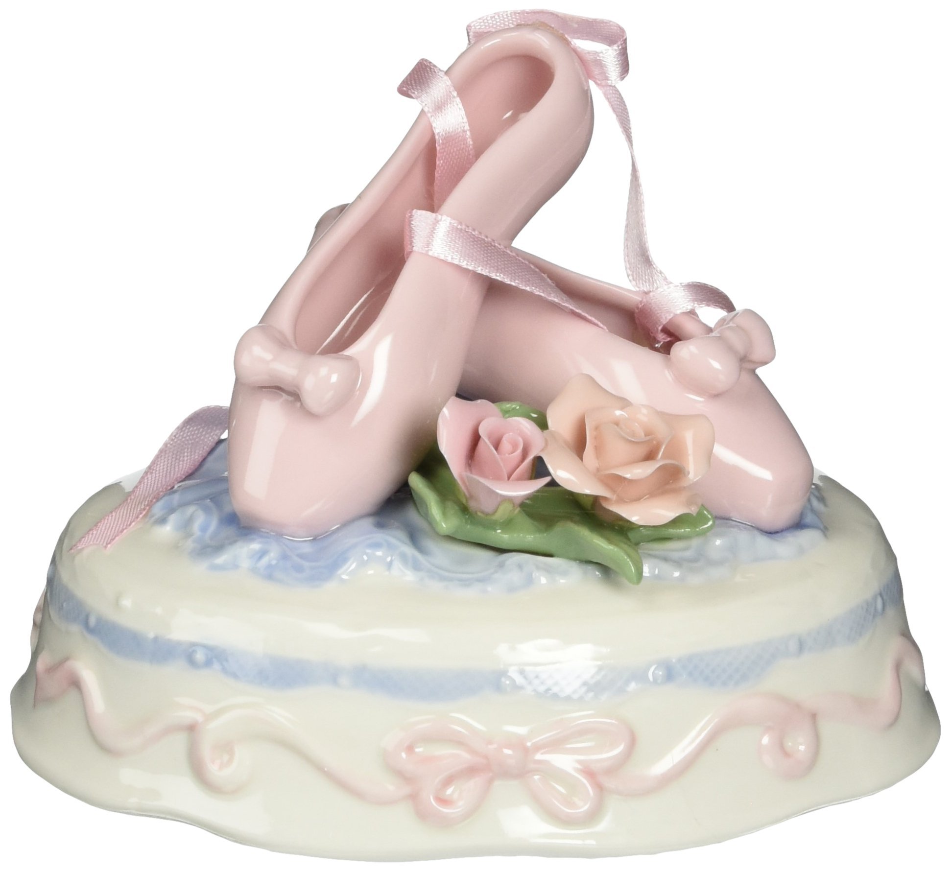 Cosmos 96454 Fine Porcelain Ballet Slippers Musical Figurine, 4-1/4-Inch