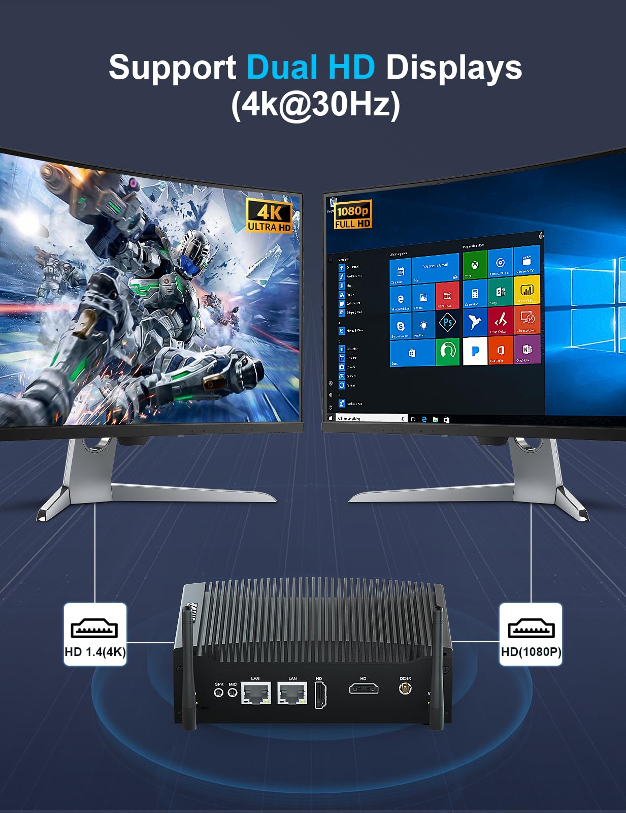 Baieyu Mini PC Industriale Core i5-8260U, 16 GB RAM DDR4 SSD da 1 TB
