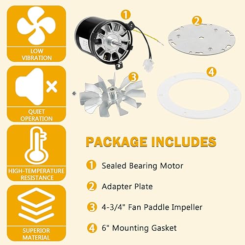 Miniatura 4 de 12056010 12026010 Kit de motor de soplador de escape de combustión para estufa de pellets con junta de repuesto para Whitfield Advantage