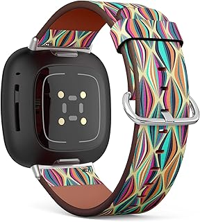 CJBROES Replacement Leather Watch Band, Compatible with Fitbit Versa 3 and Fitbit Sense of Wristband Bracelet Accessory - can be Used