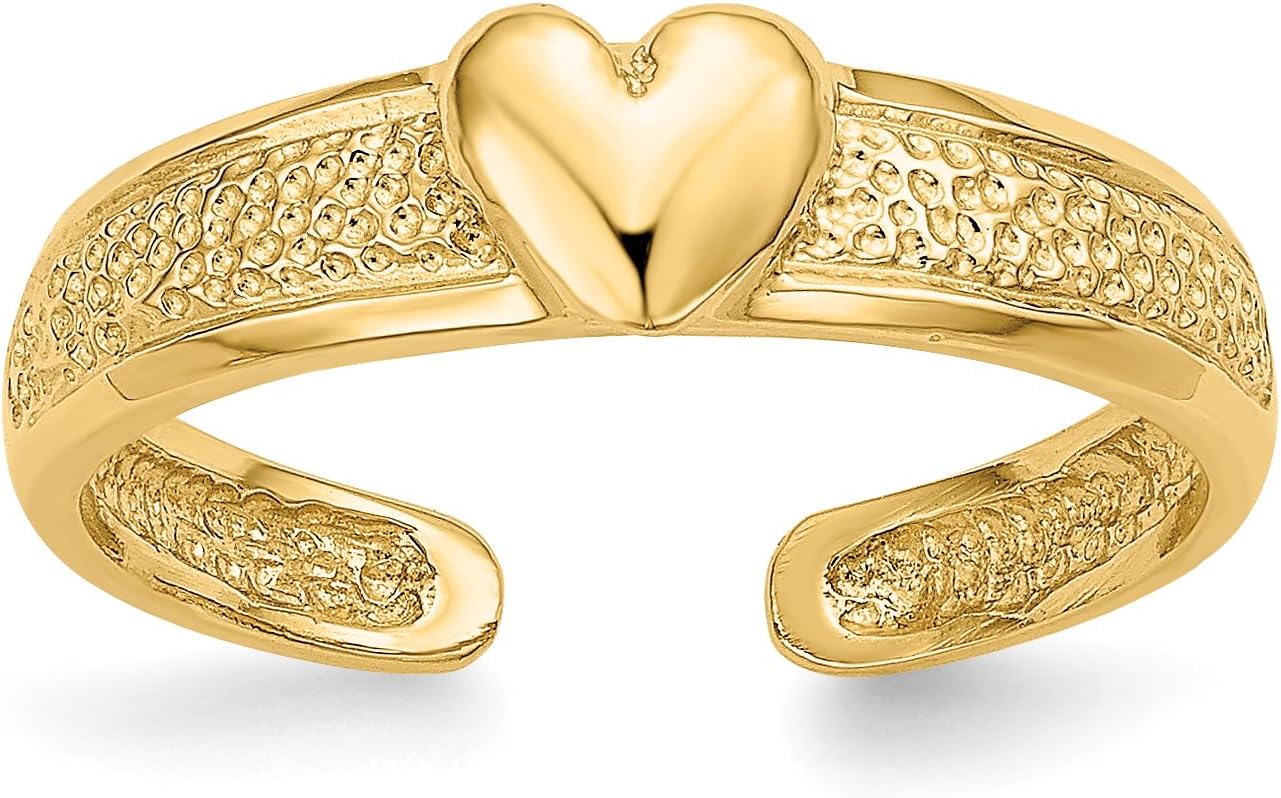 14k Yellow Gold Heart Toe Ring