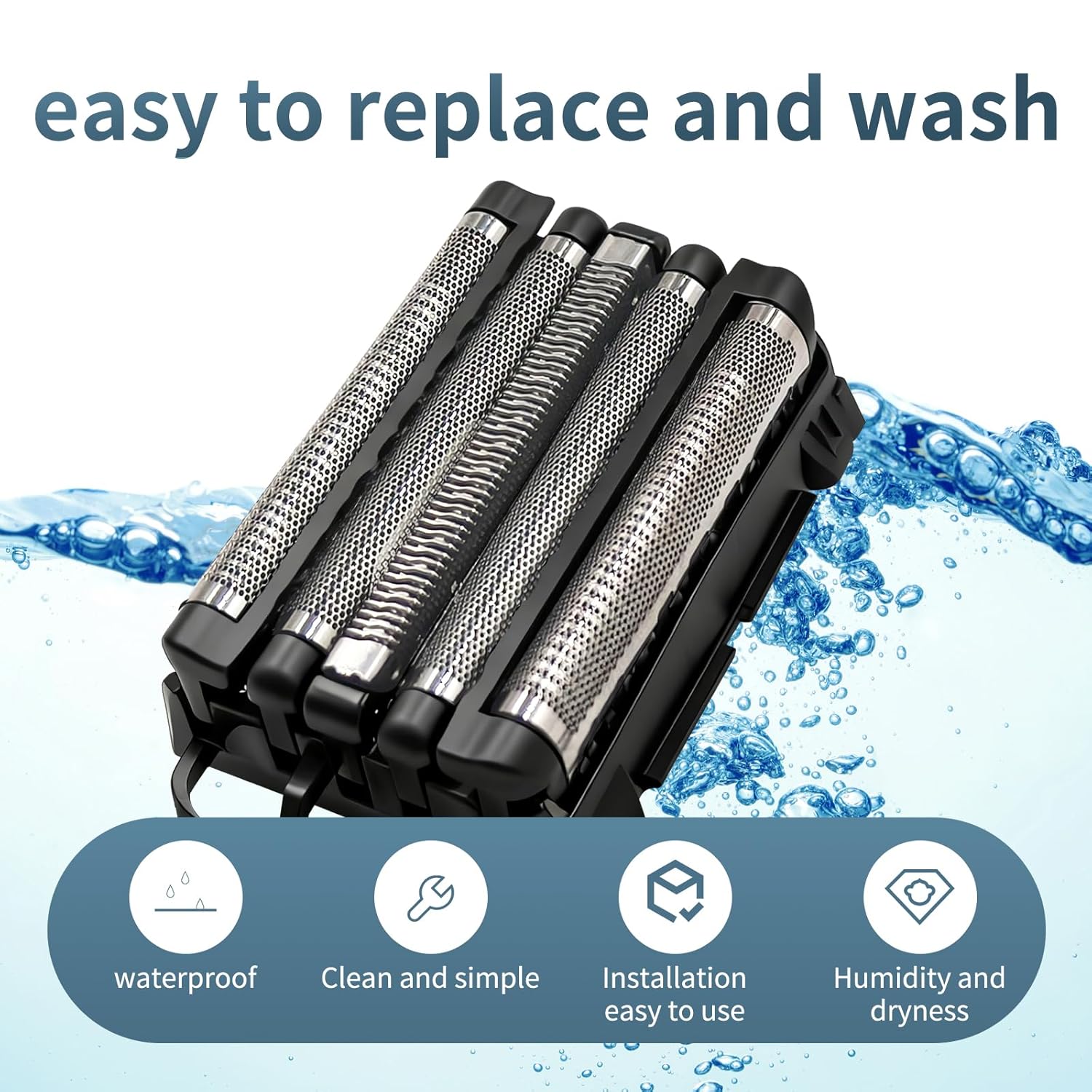 wes9032p 5-Blade Replacement Blades Foil Head for AR/C5 5-Blades for ES9032 ES9034 ES9036 ES9038 Electric Shaver Head Cutter Blade Set Compatible with ES-LV74, ES-LV67, ES-LV54, ES-LV65