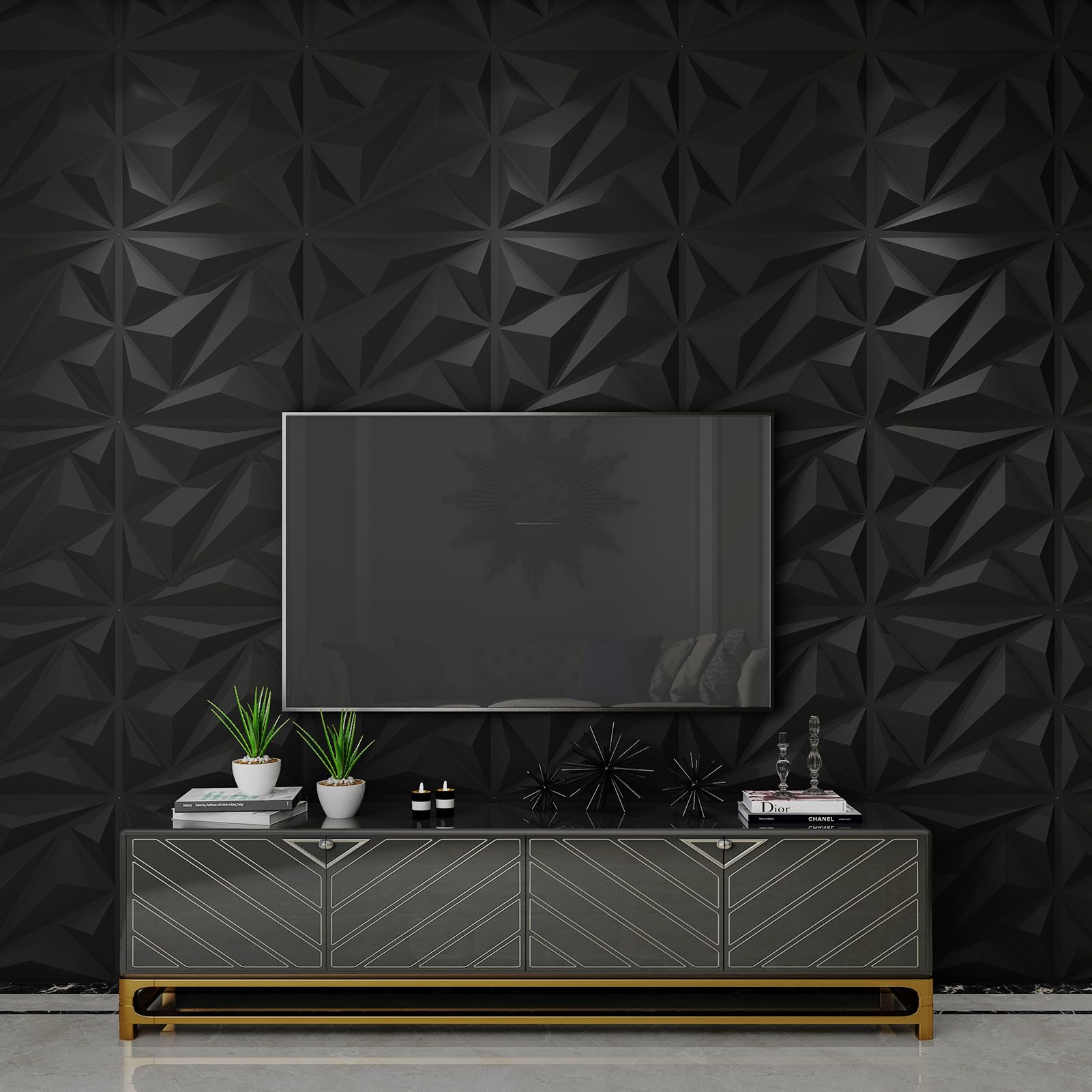 Art3dwallpanels 3D PVC Wall Panel for Interior Wall Decoration 33 Pack Textured 3D Wall Panels