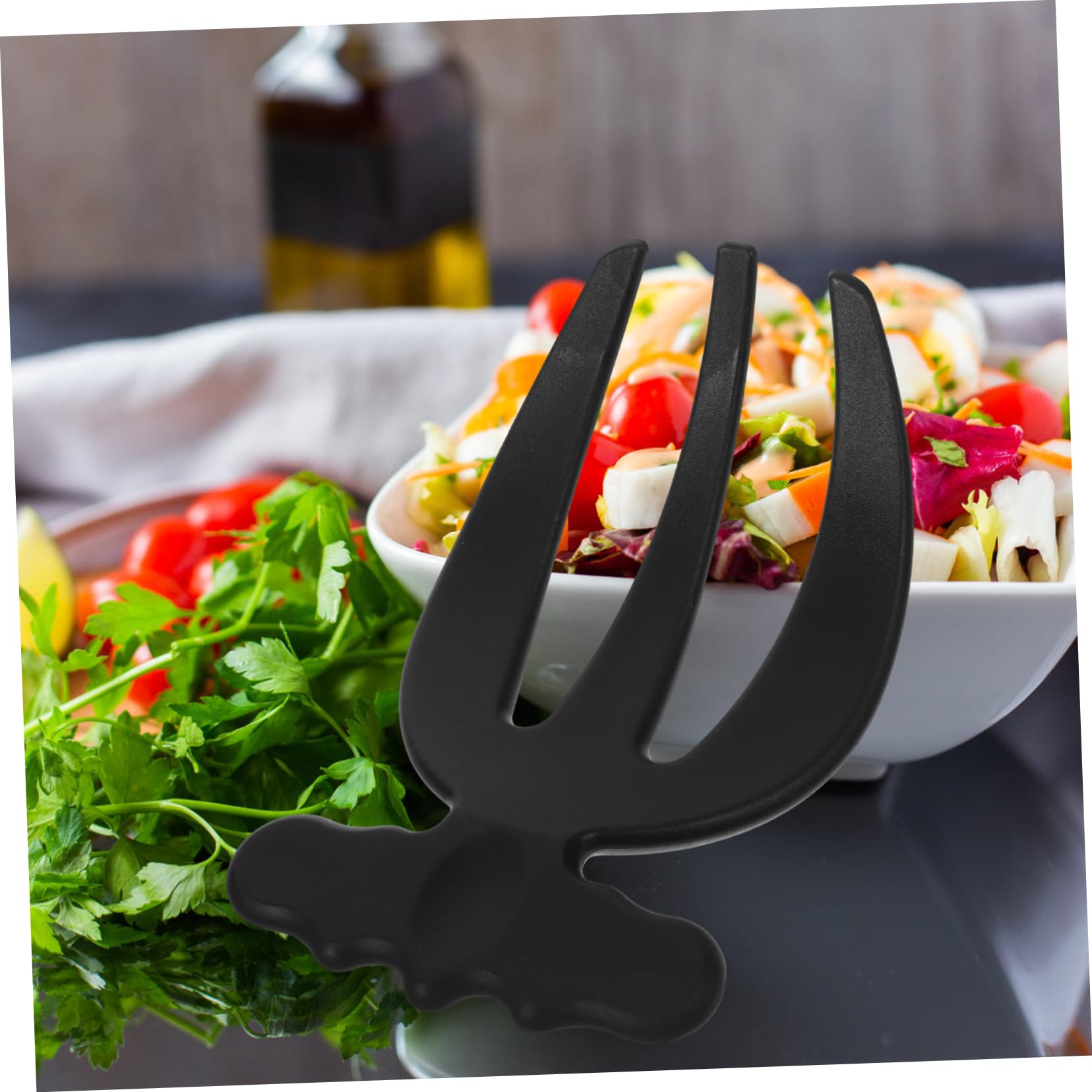 CONGARTENO 2pcs Salad Fork Claws Salad Mixing Tongs Pasta Hands Serving Salad Tool Tossing Serving Salad Spaghetti Spoon Salad To-s-se-r Salad Tossing Fork Pasta Forks Fork Plastic Black