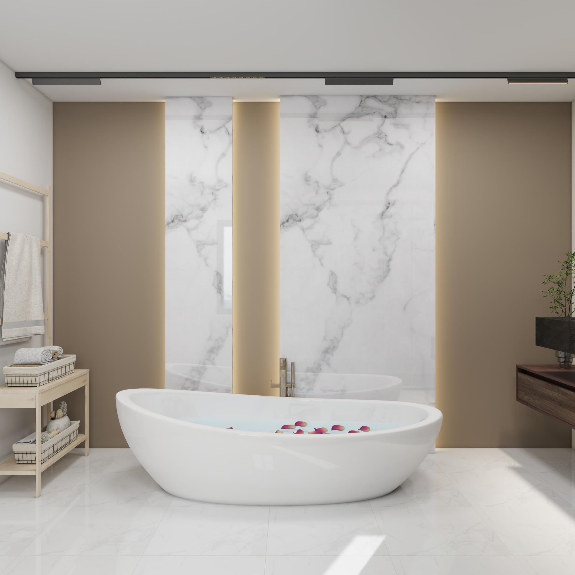 [neu.haus] Decorativo Conjunto de 4 Paneles de Pared Bladel Revestimiento de Paredes para Ducha Baño Cocina Salón Resistente a la Humedad de PVC Grosor 3 mm 120x60cm - White Marble
