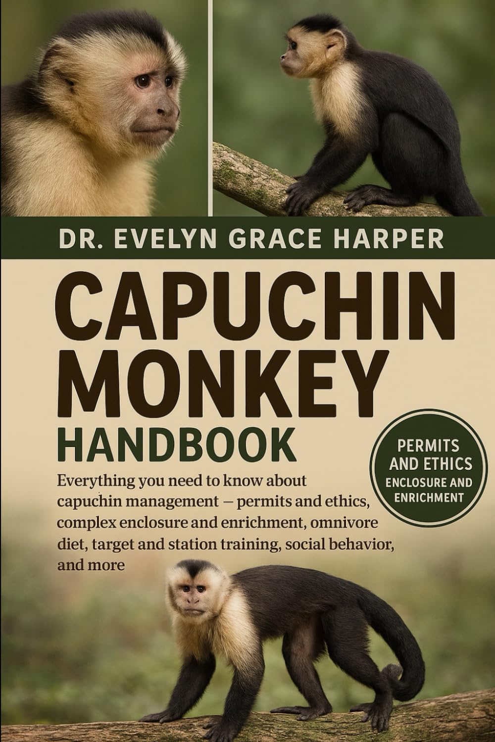 CAPUCHIN MONKEY HANDBOOK: Everything You Need to Know About Capuchin Management — permits and ethics, complex enclosure and enrichment, omnivore diet, ... station training, social behavior, and more
