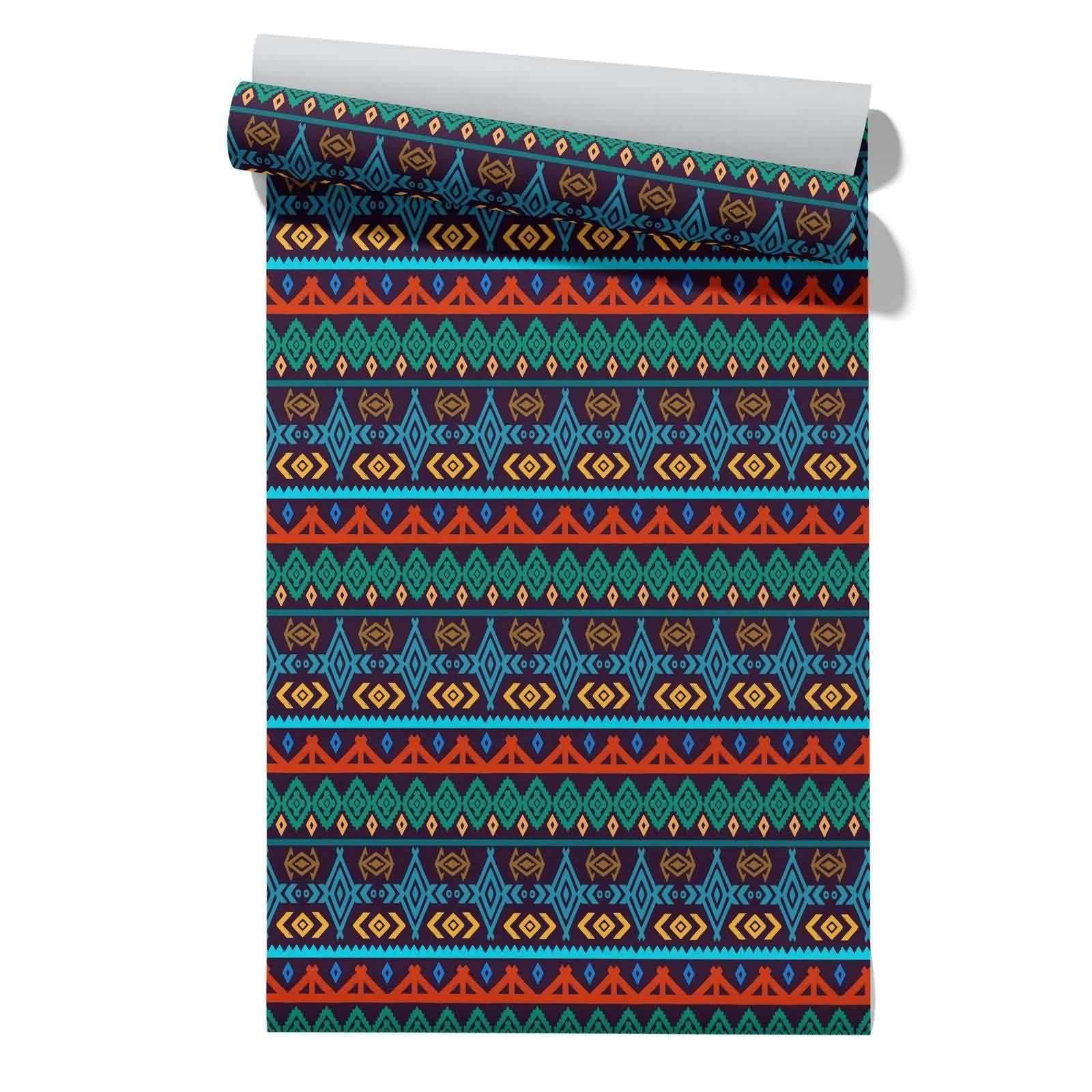 CEVAN Textured Wallpaper Thick Self Adhesive Kitchen Ethnic Patterns Retro and Elegant Bathroom Anti Slip Drawer Liner Roll Easy Apply No Glue Wallpaper 45x300cm