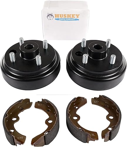 Huskey Parts Company EZGO Buje trasero Tambor de freno Zapata eléctrica 86.5-95, Gas 2 Ciclo 86.5-93 Carrito de golf