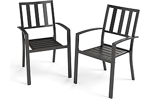 Versatile Outdoor Metal Chairs - Set of 2 - Enhanced Comfort and...