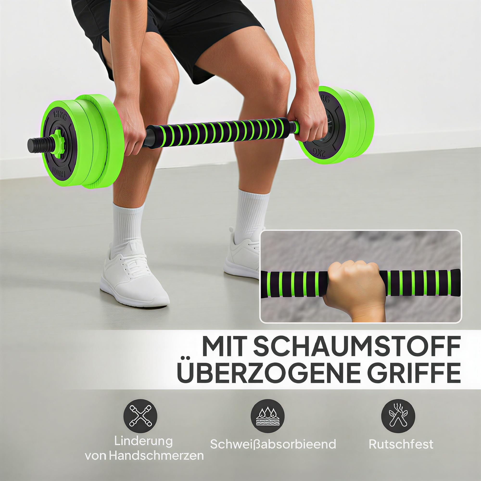 SPORTNOW Zestaw hantli 4 w 1, 20 kg, regulowane krótkie i długie hantle | Kettlebell, profesjonalne uchwyty do pompek, do domu, treningu siłowego i fitnessu