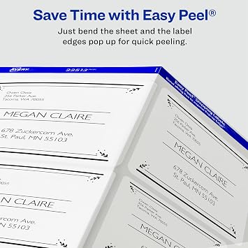 Avery Printable Shipping Labels with Sure Feed, 2 x 4, Matte Clear, 500 Blank Mailing Labels (5663)