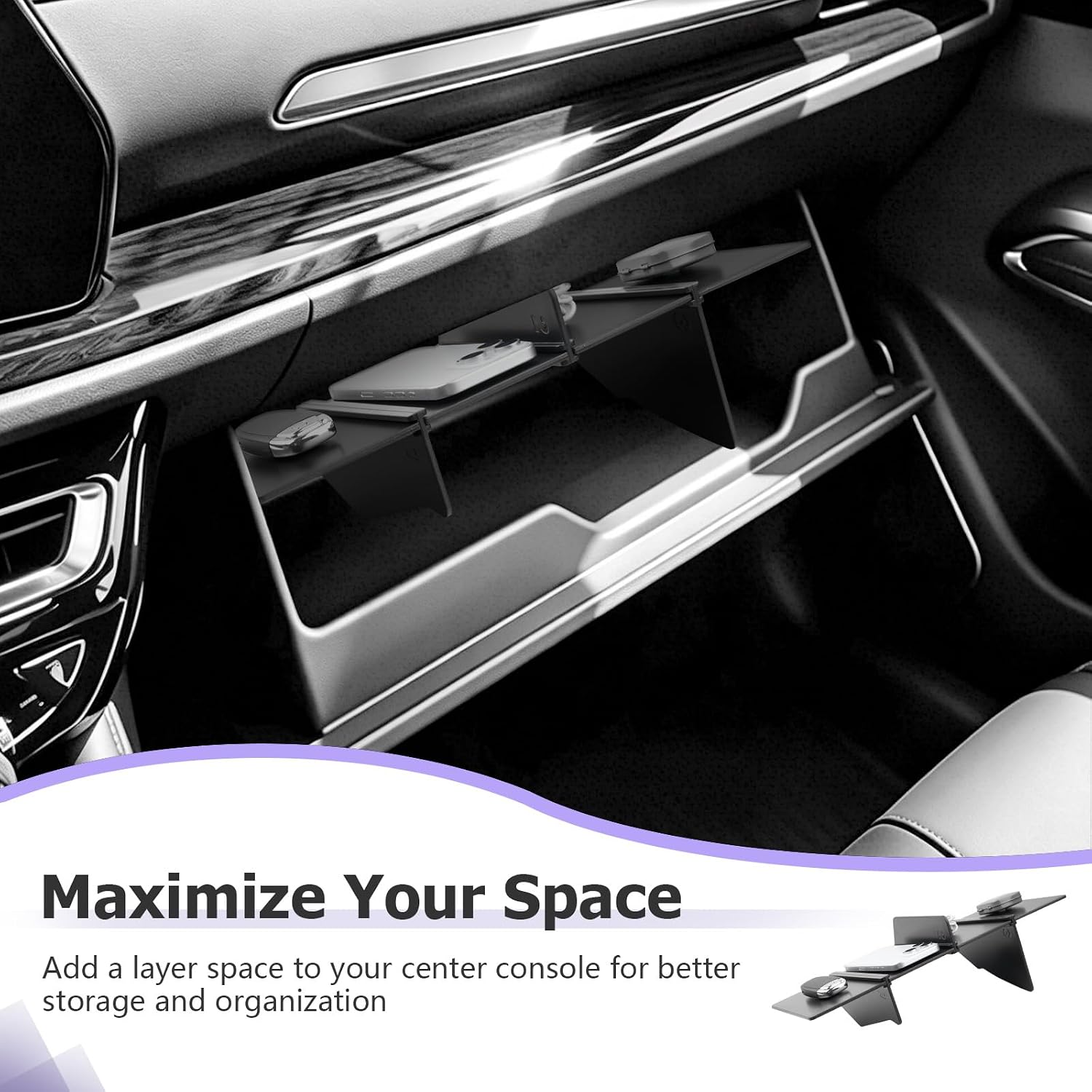 LUWU Traverse 2026 Glove Box Organizer Compatible with 2024 2025 2026 Chevy Traverse Accessories Passenger Side Storage Divider Partition Insert Box ABS Glove Storage Compartment Organizer Tray