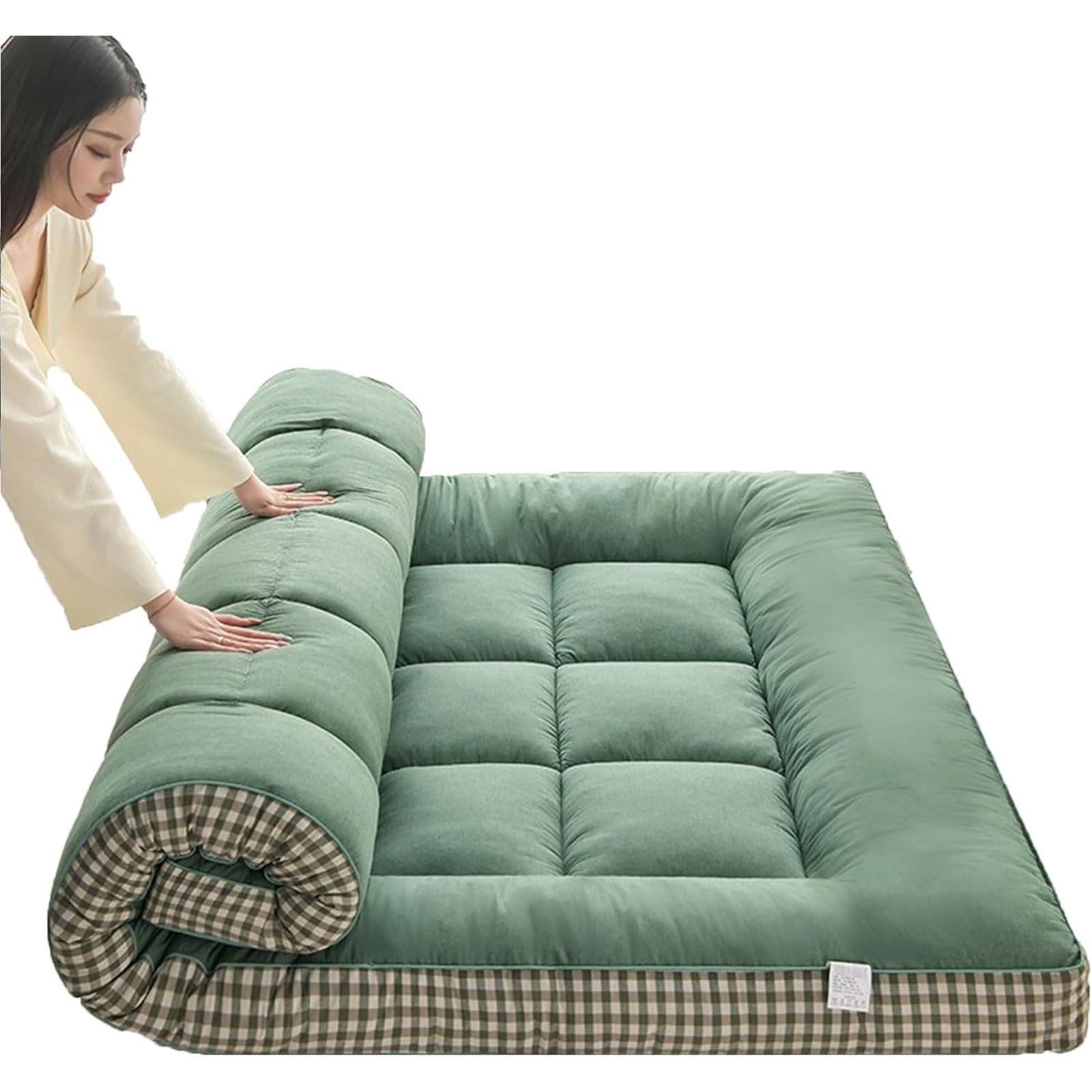 Japanese Futon Mattress for Home & Dorm Use Premium Foldable Floor Bed with Thick Design Non Slip & Breathable Blue 1120 * 200cm