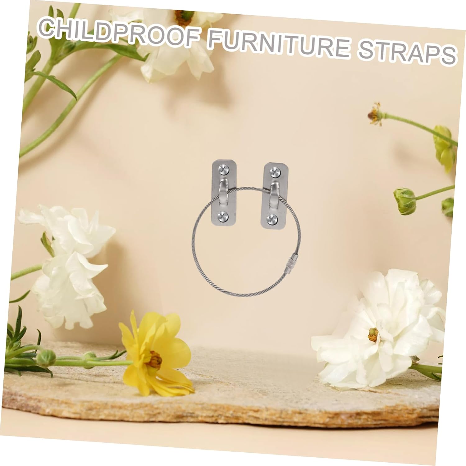 6sets Furniture Safety Straps Kit Heavy Duty Wall Anchors for Cabinets Dressers Tv Cabs Tipping Protection