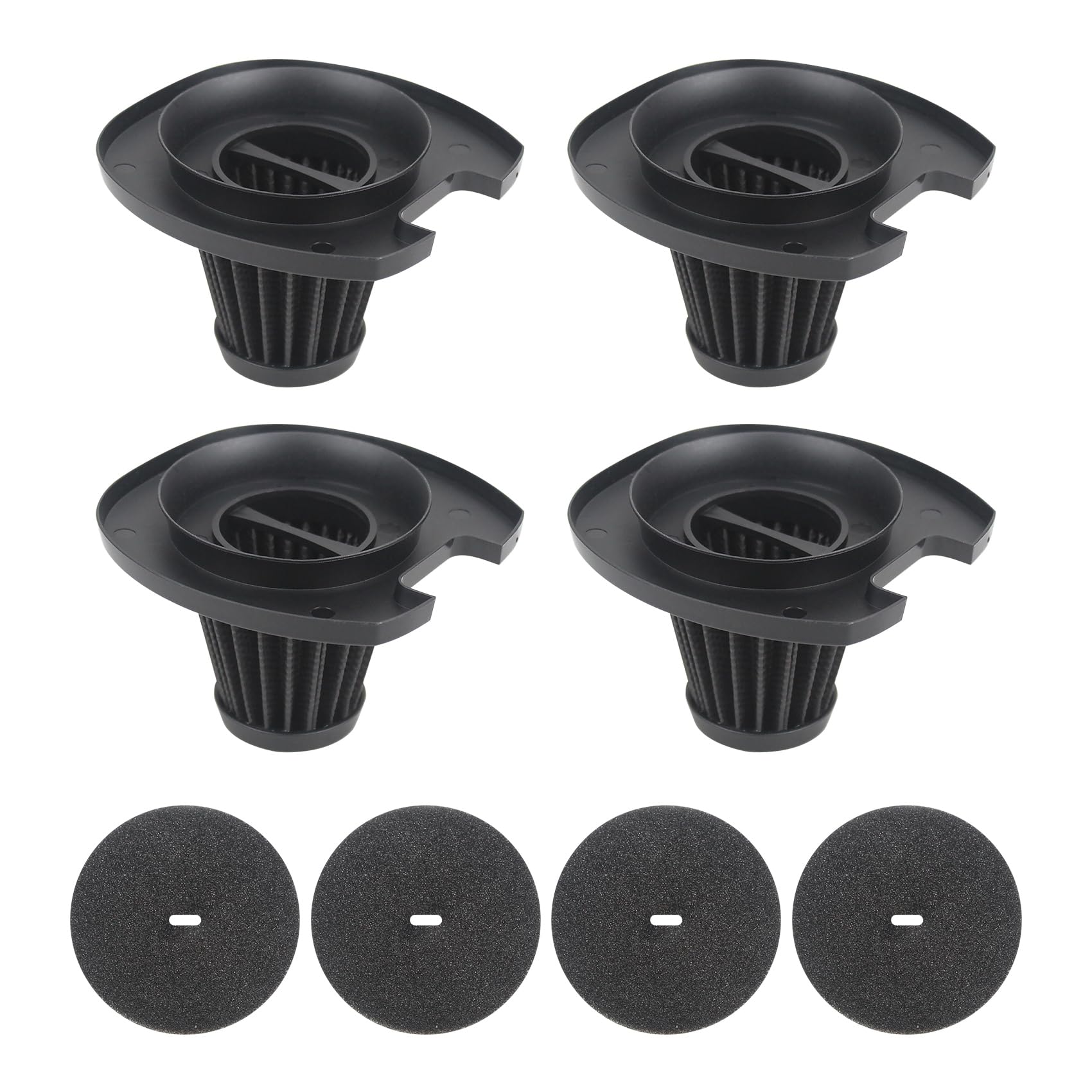 CPAI Replacement Filter Compatible with Dirt Devil EV1426CS EV1520CT 3-in-1 Lightweight Corded Stick Vacuum (4 HEPA Filter 4 Foam Filter)