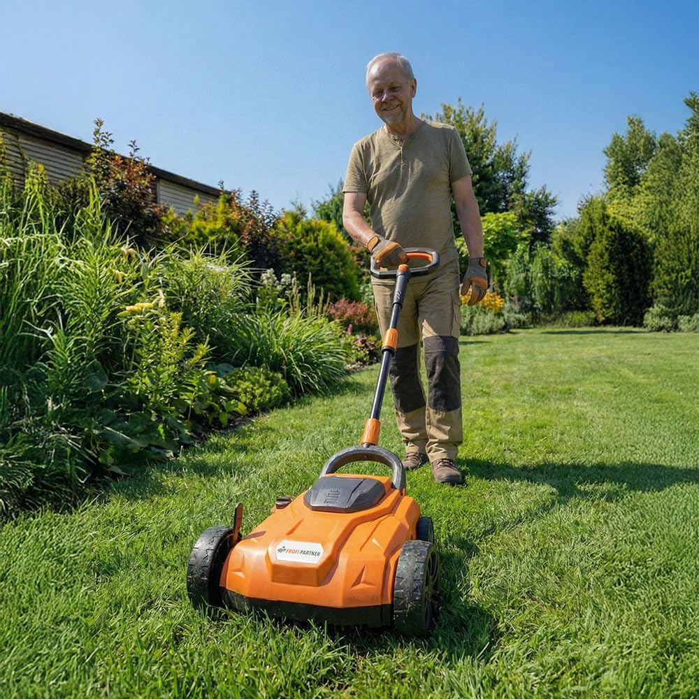 Cortacésped con batería de 18 V – cortacésped compacto para césped pequeño, inalámbrico, ligero, guía precisa
