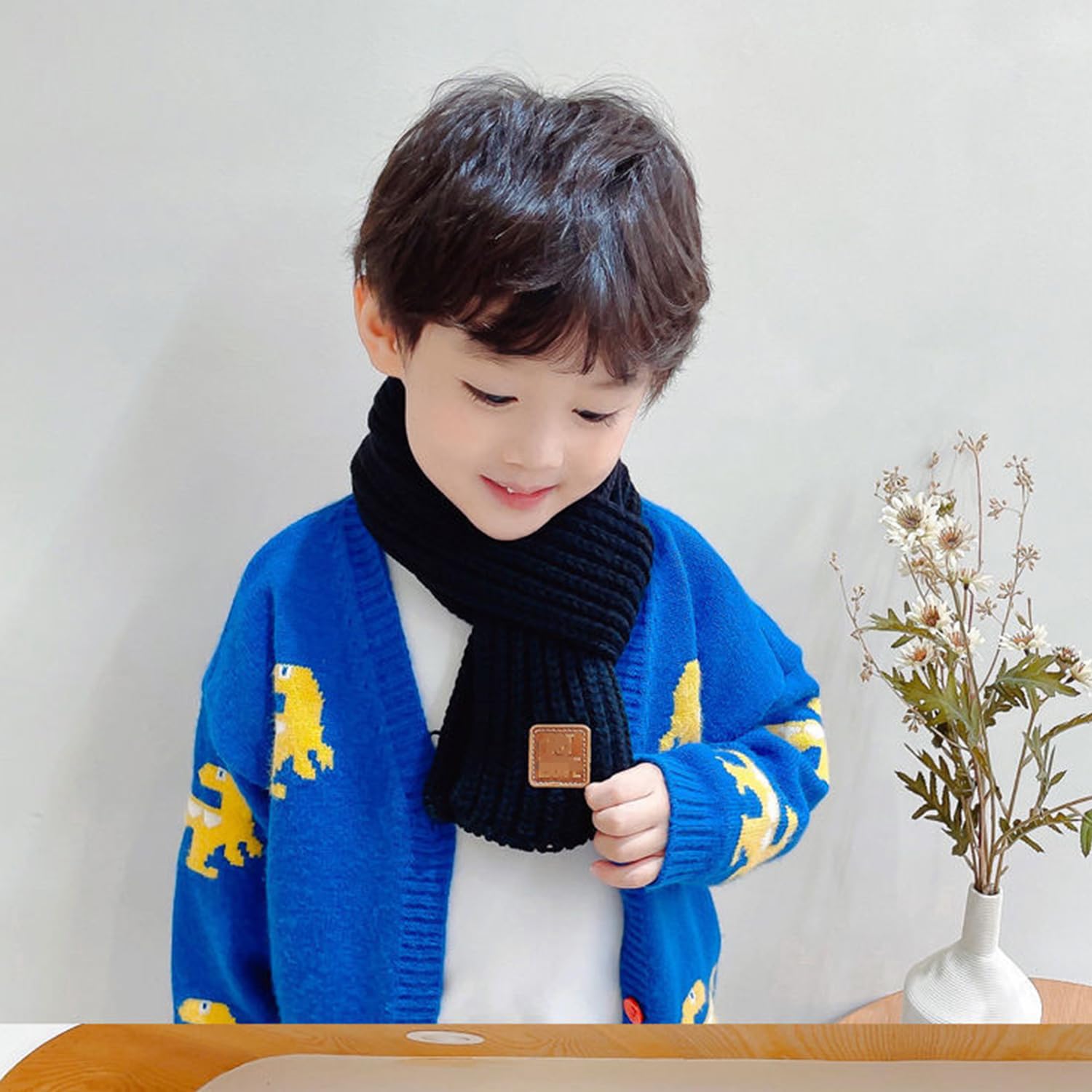 1 Bufanda Para Niños Y 1 Par De Guantes Abrigados, Bufanda Abrigada Para Niños, Bufanda De Punto Suave, Guantes De Punto, Guantes De Invierno