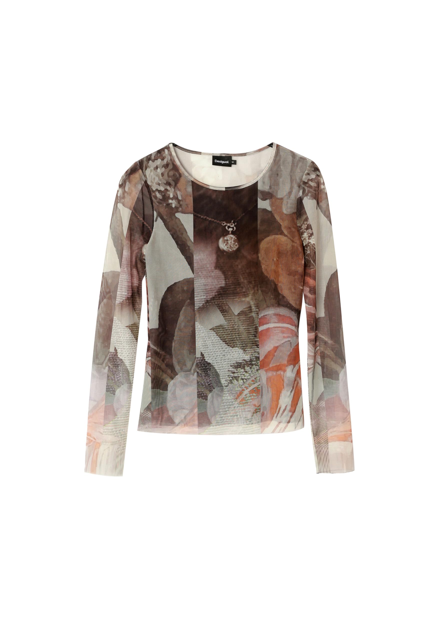 Desigual Women's Knit T-Shirt Long Sleeve Yellow