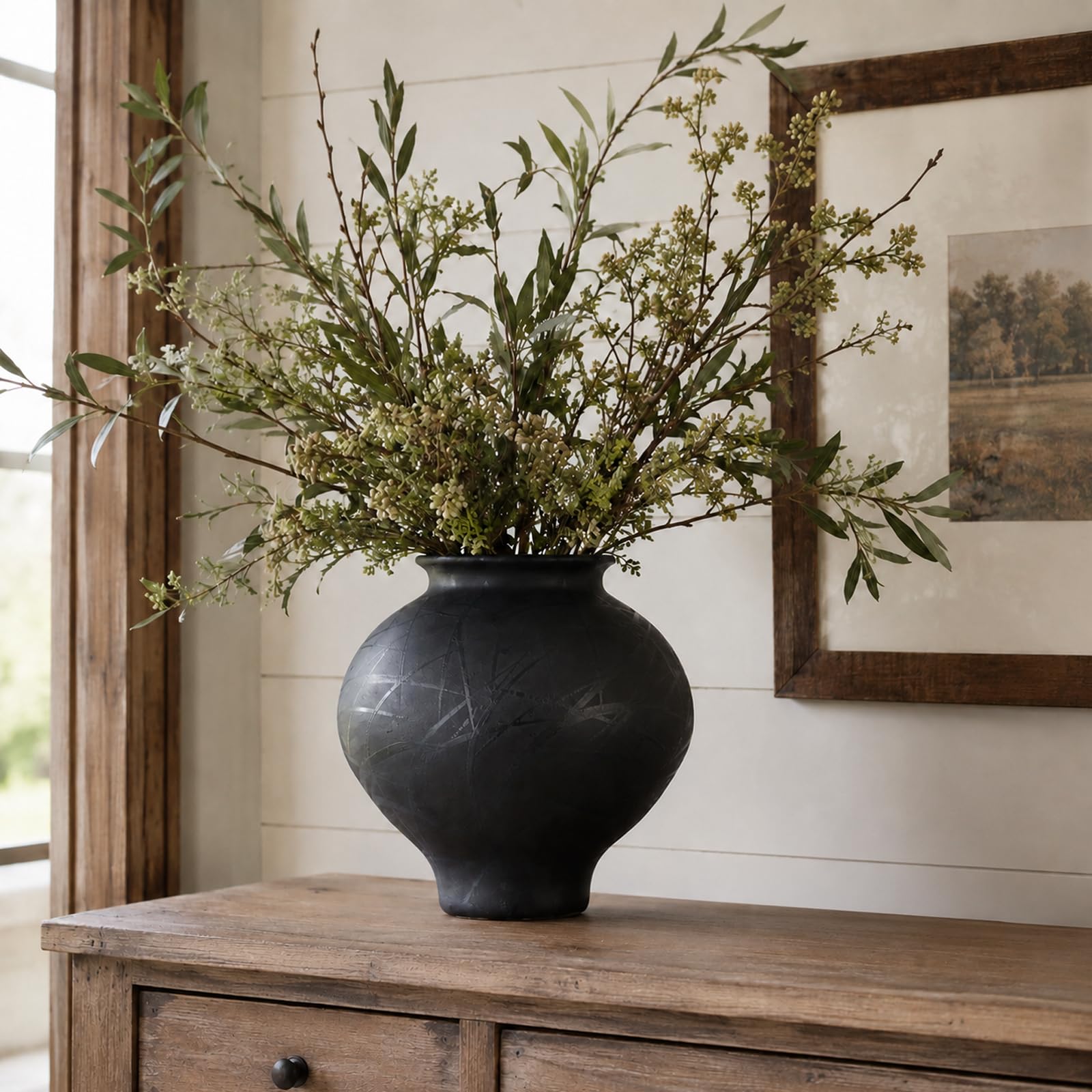 Vase en poterie rustique étanche pour éviter les fuites sur vos meubles