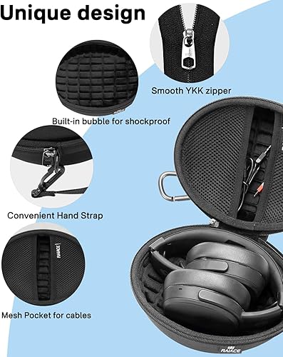 Miniatura 4 de Funda de transporte rígida para viajes compatible con auriculares Skullcandy Crusher sobre la oreja. (Solo la funda, no incluye el dispositivo) -