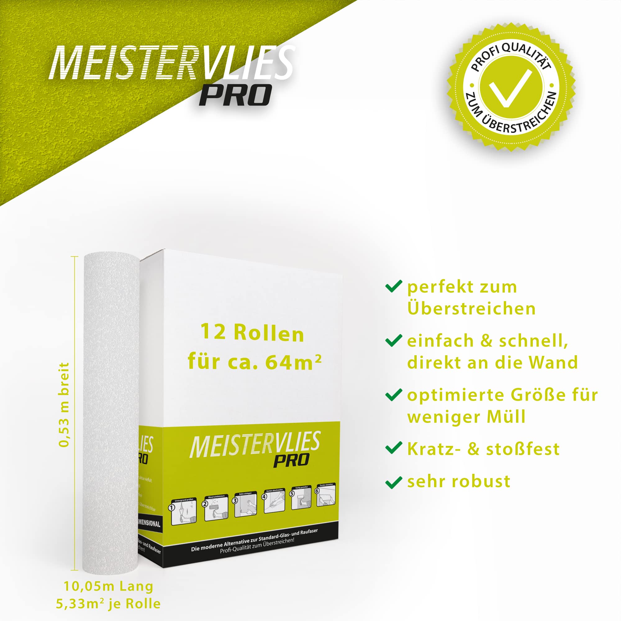 A.S. Création überstreichbare Vliestapete Meistervlies Tapete 25,00 m x 1,06 m weiß Made in Germany 309716 3097-16