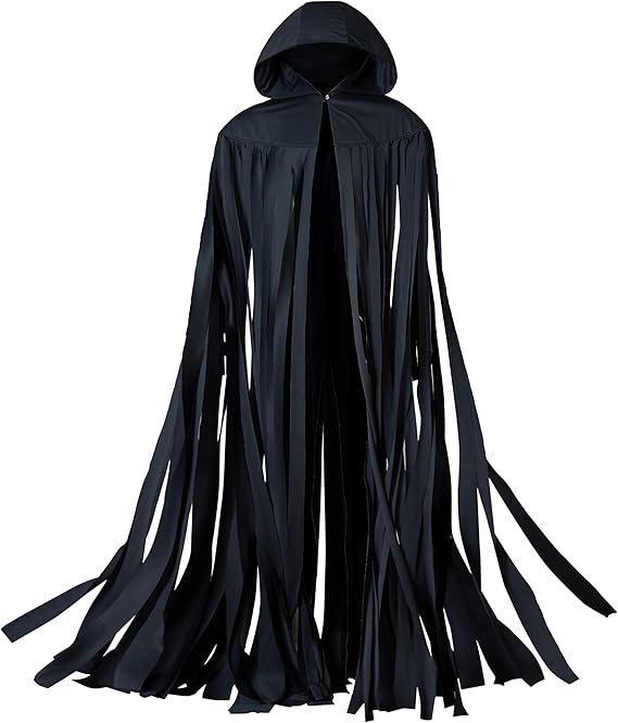 Mistcloak of Mistborn Cosplay Costume Black Cloth Strips Cloak Hooded