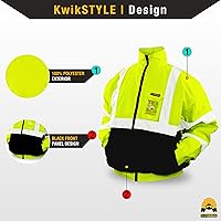 Vista 2 de KwikSafety - Charlotte, NC - Chaqueta de seguridad GUARD, INVESTIGATOR & DISPATCHER [Capucha plegable] Clase 3 ANSI probado OSHA, Bolsillo