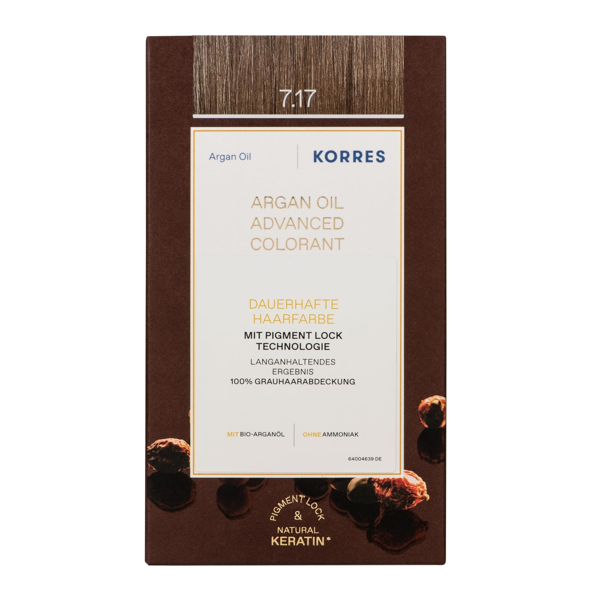 KORRES Argan Oil Coloration – Haarfarbe, 7.17 Mittelblond Beige (ammoniakfrei)