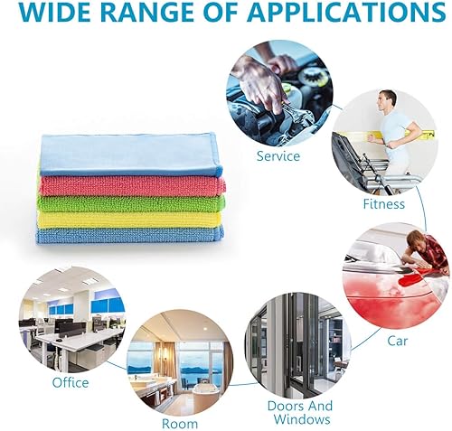 Miniatura 6 de Paños de limpieza de microfibra, toalla altamente absorbente, paño suave reutilizable para la cocina del hogar, trapo de pulido sin pelusa y sin