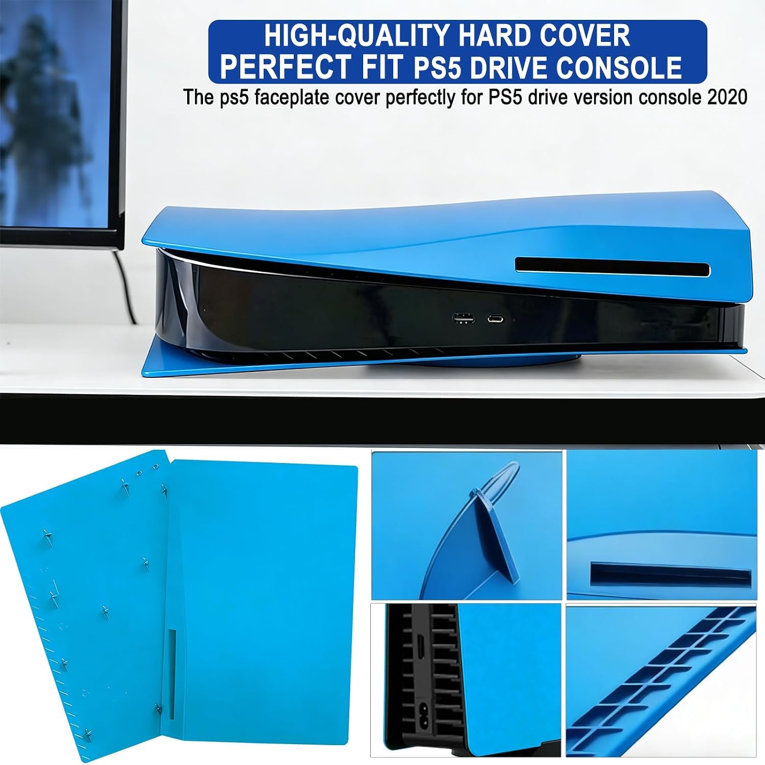 arVin Piastra laterale di ricambio per PS5, copertura di ricambio per console PS5, accessori antipolvere per console PS5, custodia in ABS (blu stella, versione disco)