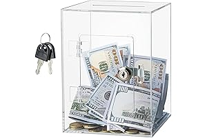 Reusable Piggy Bank: Clear Acrylic, Unbreakable, Lockable