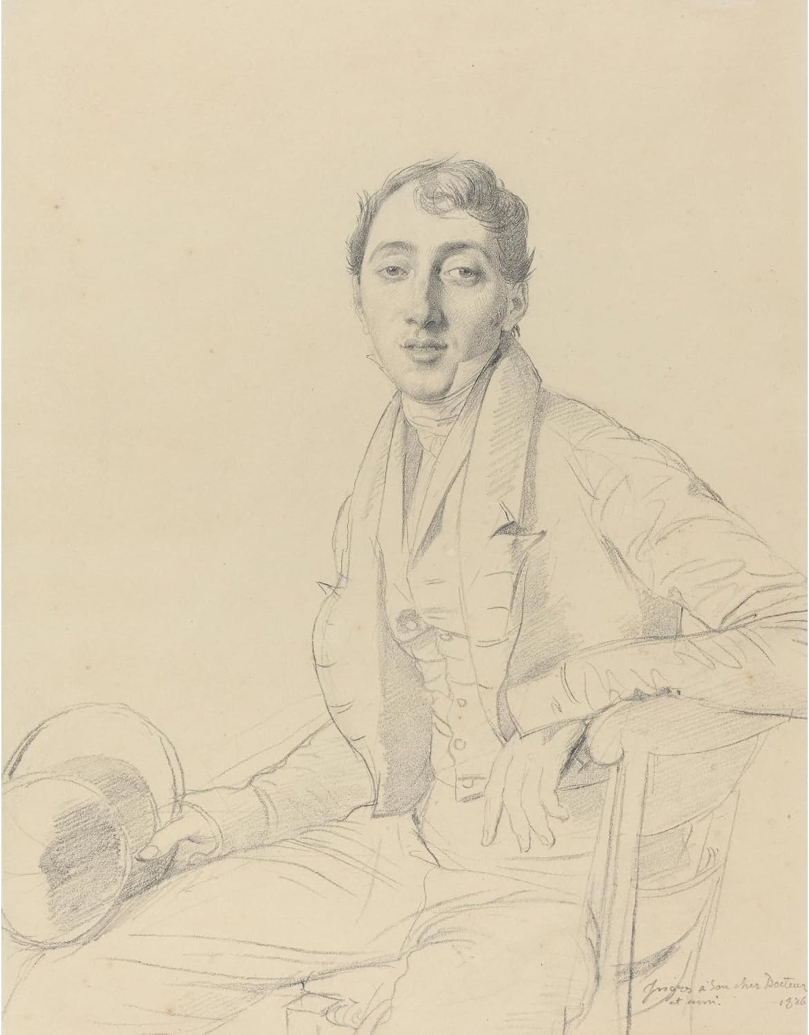 ArtDirect Dr. Louis Martinet (1826) Unframed Art Print Giclee Poster by Jean Auguste Dominique Ingres - Ready for Framing with Customization Sizes 8x10, 11x14, 16x20, 24x31, 36x46 and 47x60 inches
