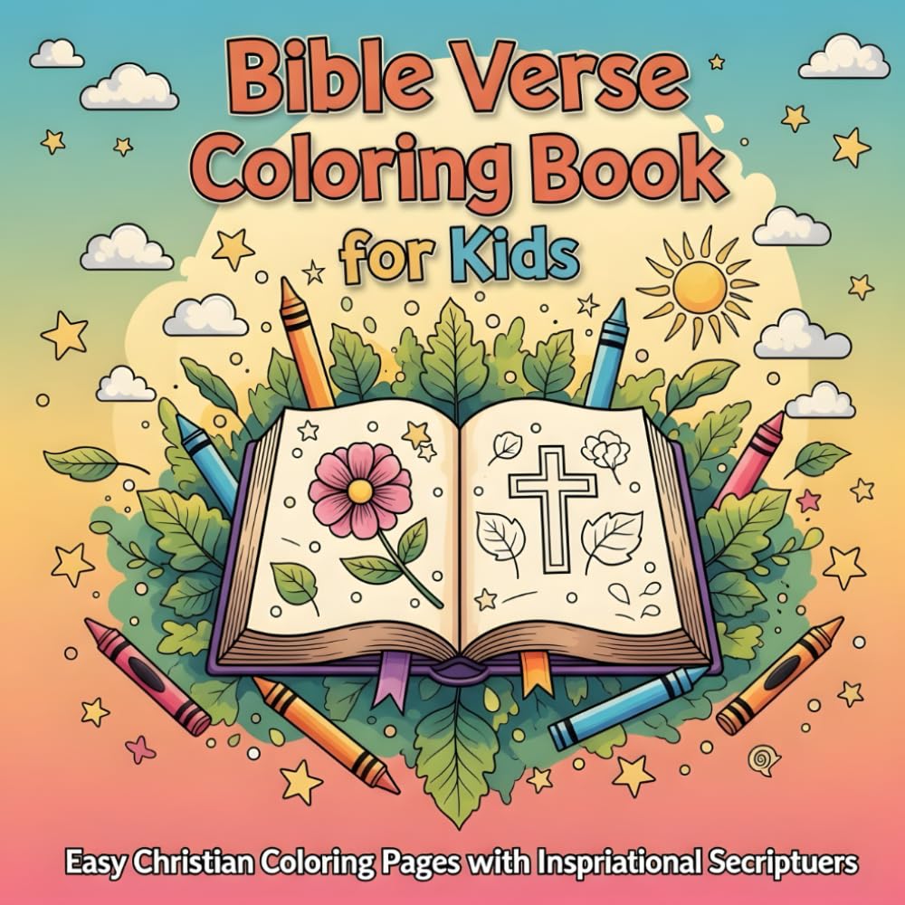 Bible Verse Coloring Book for Kids: Easy Christian Coloring Pages with Inspirational Scriptures