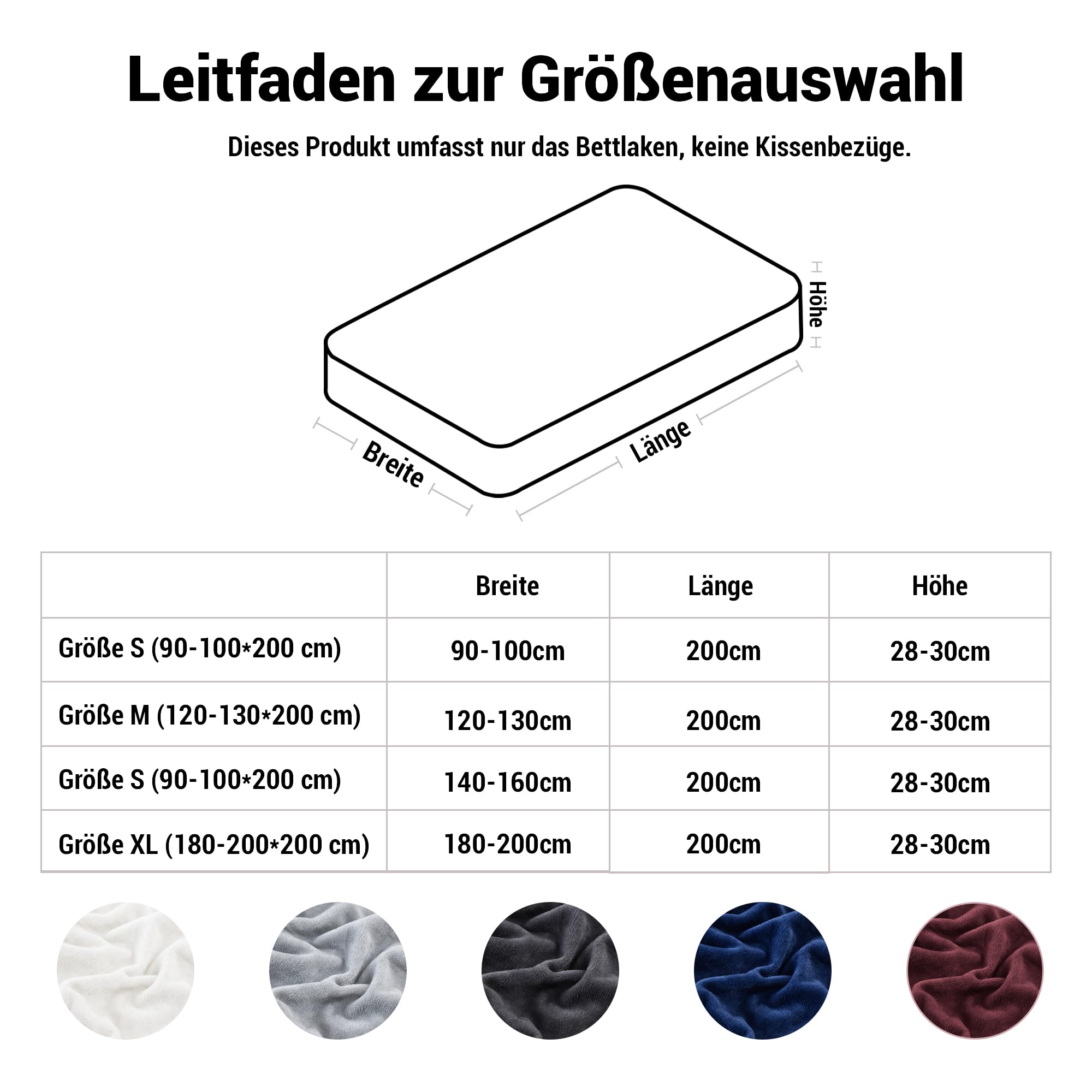 Softan Lenzuolo con angoli in peluche, 140-160 x 200 cm, profondità 30 cm