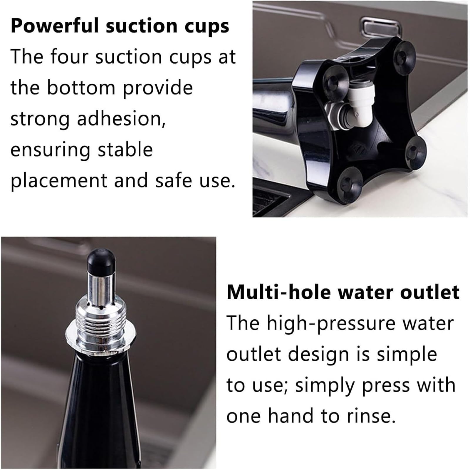 Lavavasos portátil para licuadora, automático con boquilla de alta presión y múltiples orificios, con manguera de 60 cm, ideal para el hogar, bares, restaurantes y cocinas