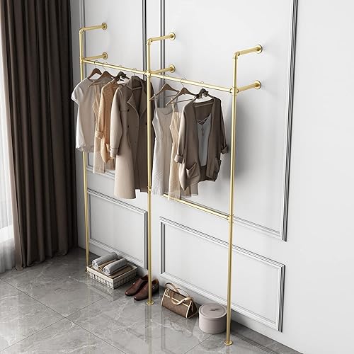 Miniatura 6 de Industrial Pipe Clothing Rack,Moden Commercial Grade Pipe Clothes Racks,Wall Mounted Closet Storage Rack,Hanging Clothes Retail Display Rack,Heavy