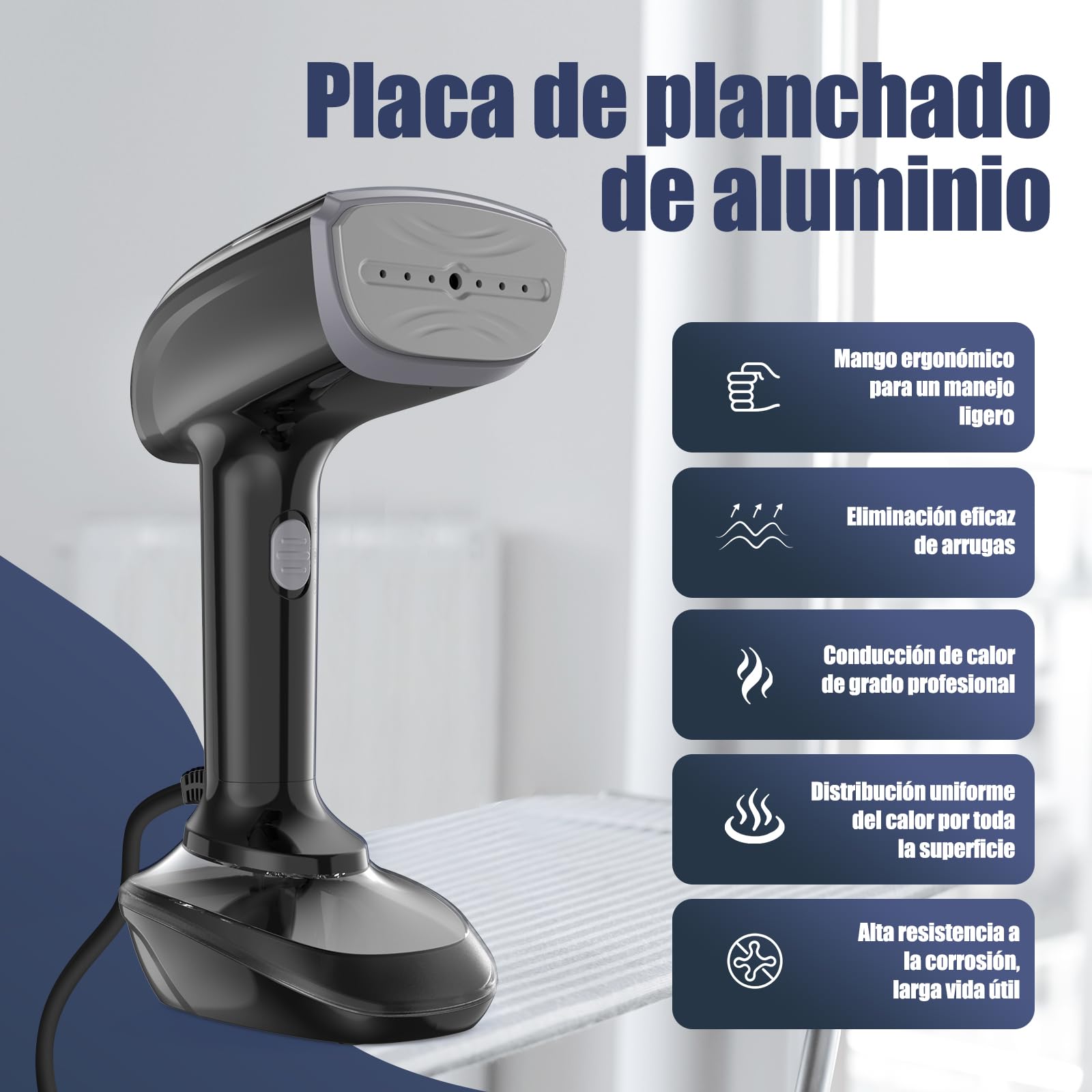 NTAYDZSW Plancha de vapor portátil para viaje 1800W, precalentamiento 20s, depósito 300ml extraíble, apagado automático, caudal de vapor 20g/min, para hogar, viaje y oficina