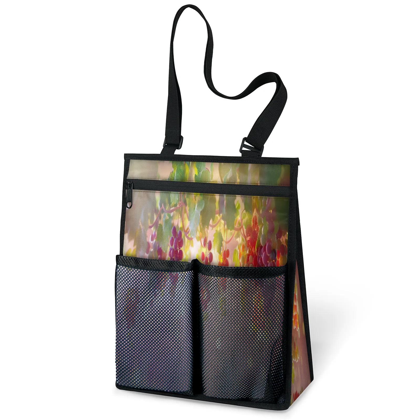 Ourtheme Fruit Grapes Portable Shower Bag for Travel Gym Camp Beach Tote Shower Caddy Bags Hanging Toiletry Organizer
